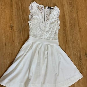 Short white lace dress